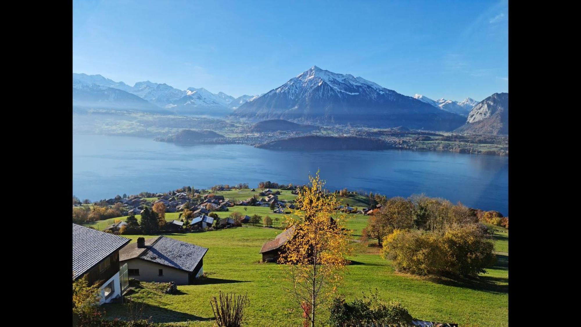 Chalet With View Of The Mountains And The Thun Lake Зігрісвіль Екстер'єр фото