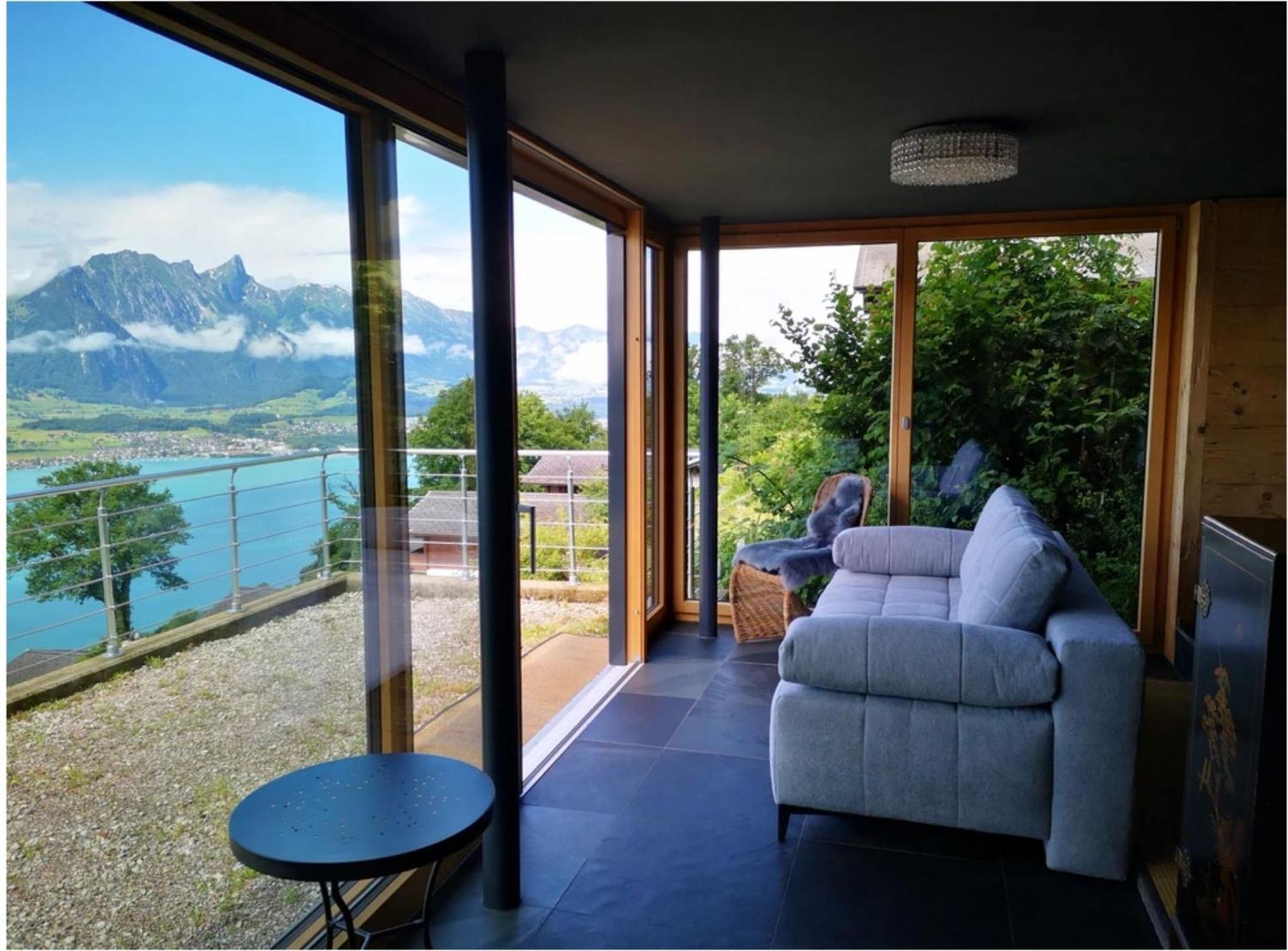 Chalet With View Of The Mountains And The Thun Lake Зігрісвіль Екстер'єр фото