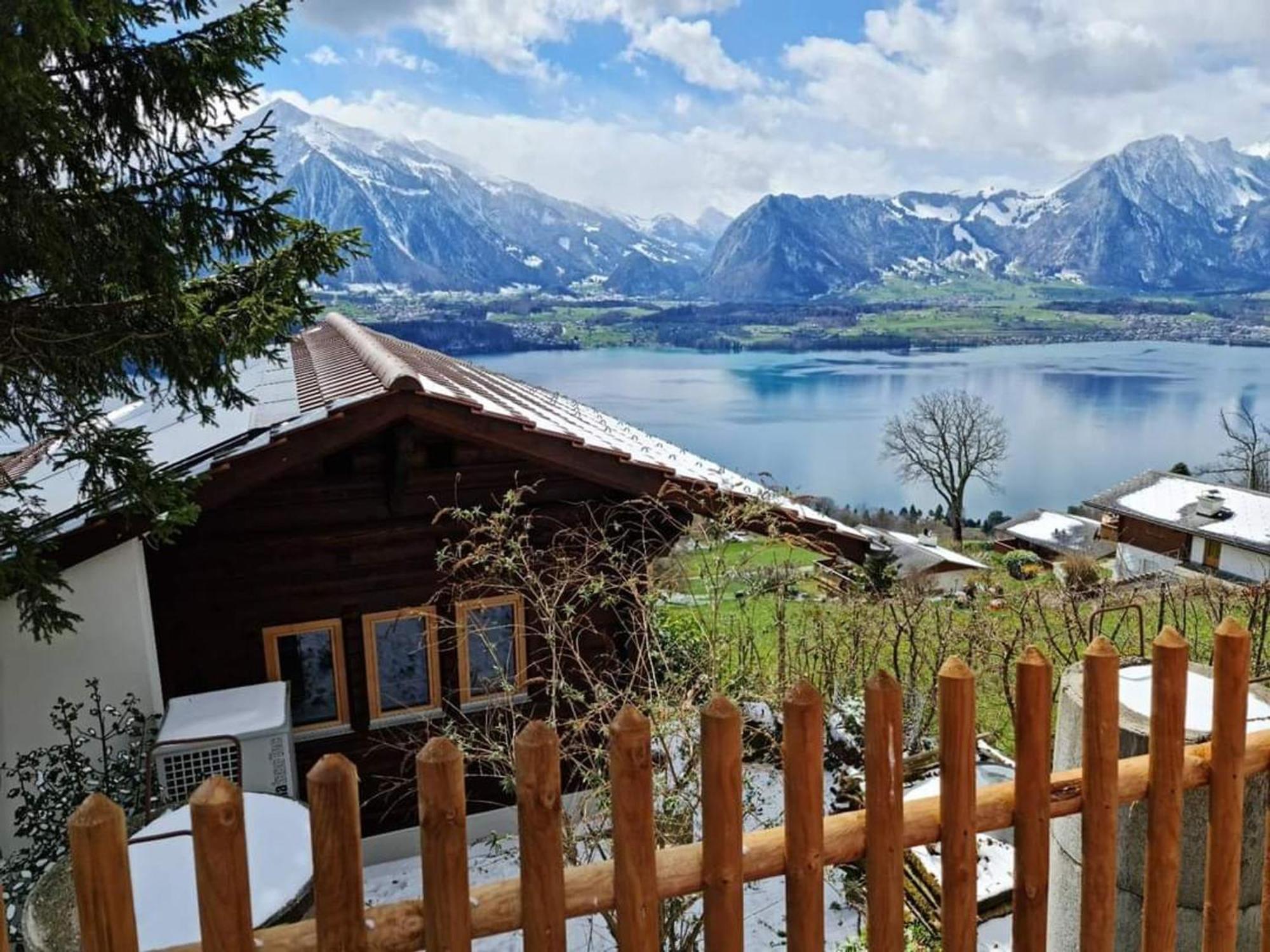 Chalet With View Of The Mountains And The Thun Lake Зігрісвіль Екстер'єр фото